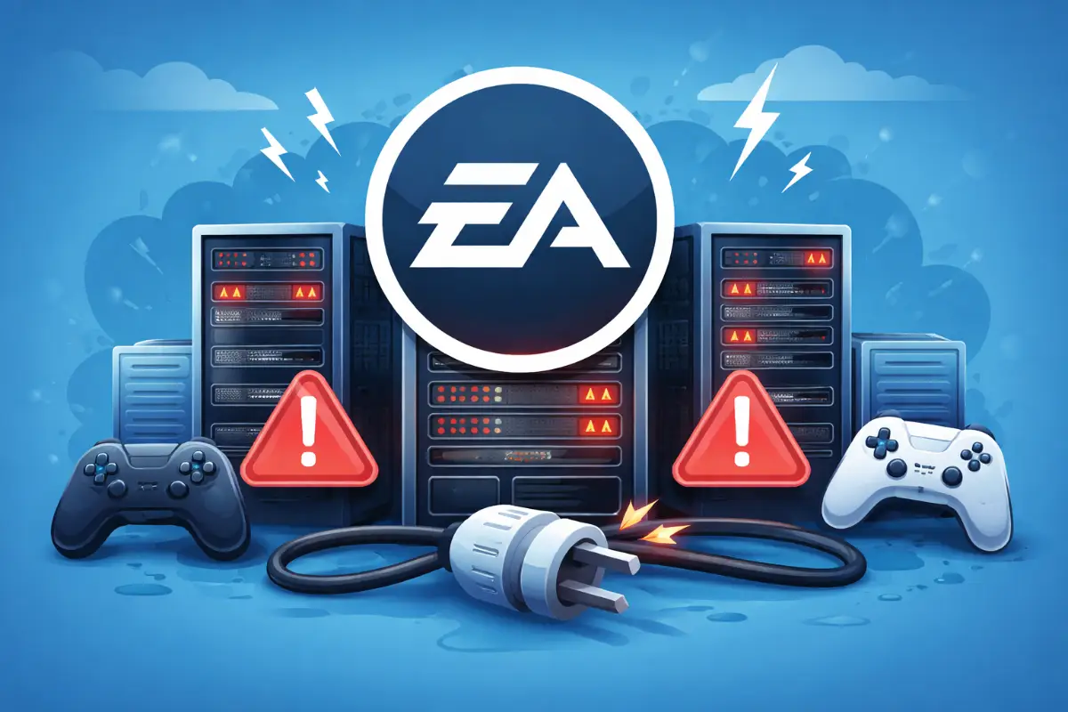 EA servers down status check screen showing online gaming outage alert