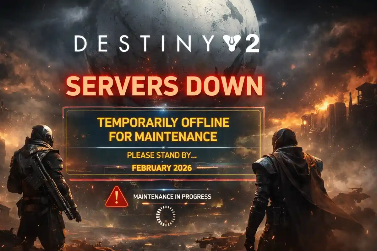 Destiny 2 server maintenance screen showing temporary downtime message