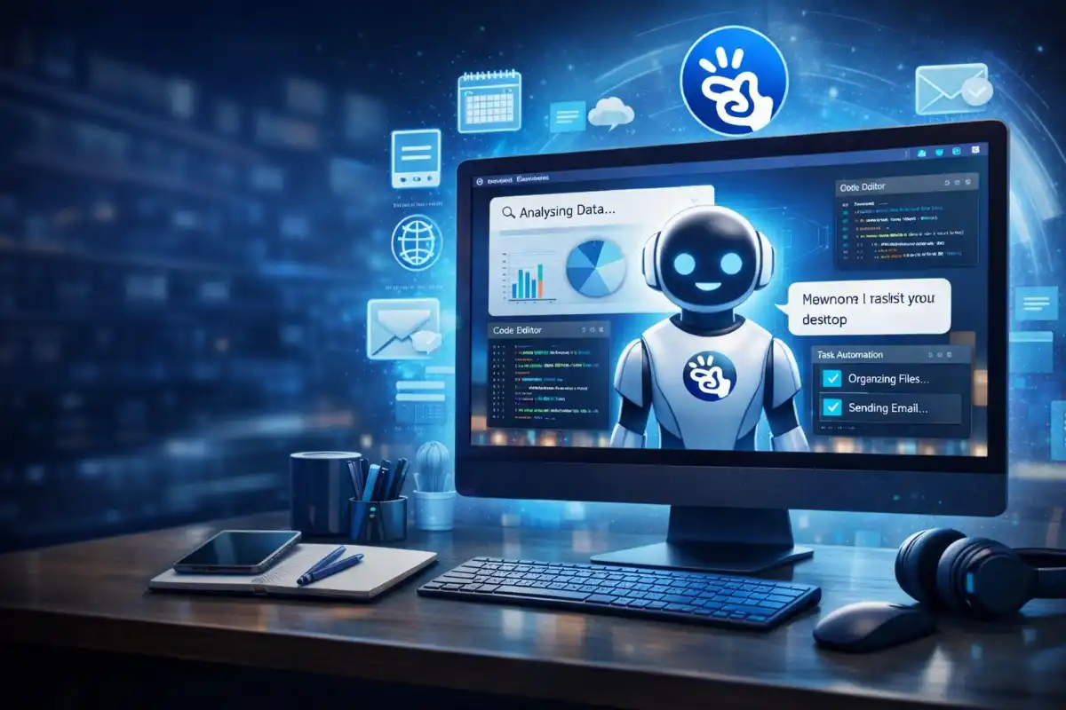 Meta Manus AI desktop app interface automating tasks on PC
